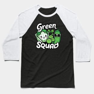 Cute Vegetables Green Squad Baseball T-Shirt